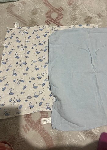 LCW Pamuklu Mavi ve Desenli Bebek Battaniyesi müslin örtü - Görsel 2