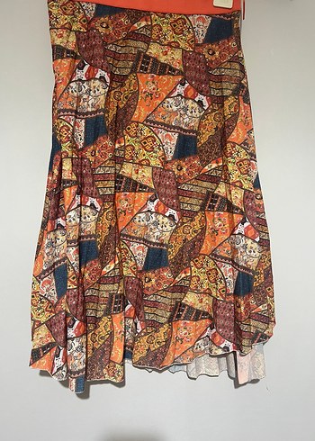 Desenli Pilili Bohem Uzun Etek - Görsel 2