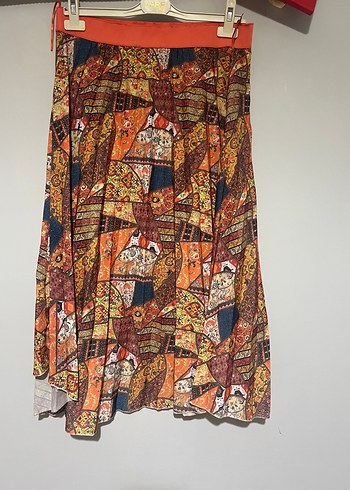 Desenli Pilili Bohem Uzun Etek - Görsel 3