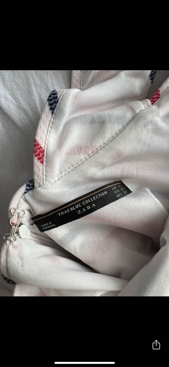 Zara Çizgili Beyaz Uzun Kadın Elbise - Görsel 4