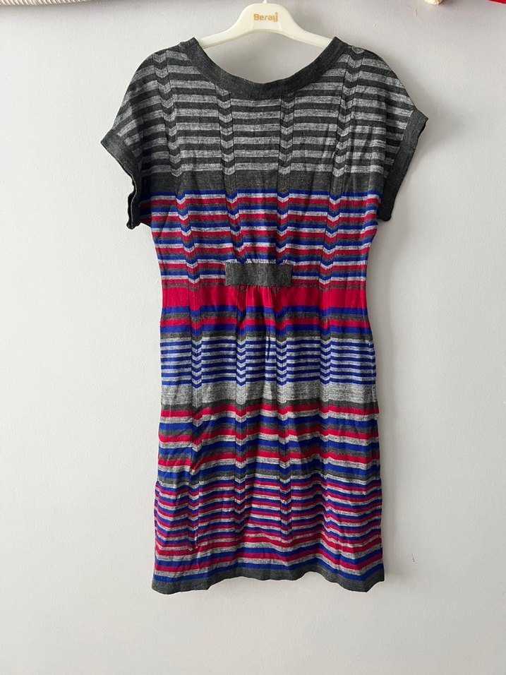 Bohem Kısa Pliseli Bağlamalı Elbise - Görsel 2