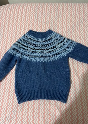 Mavi Erkek Çocuk Yuvarlak Yaka Triko Kazak - Görsel 2