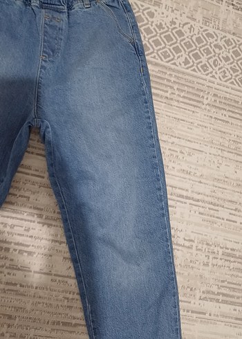 kız çocuk  Mavi Kemerli Denim Pantolon - Görsel 4