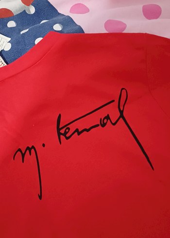 Çocuk Kırmızı atatürk Baskılı Tişört - Görsel 2