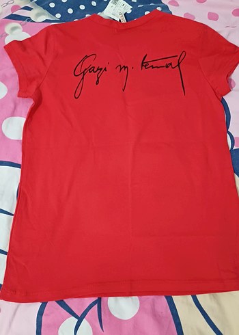 Çocuk Kırmızı atatürk Baskılı Tişört - Görsel 3