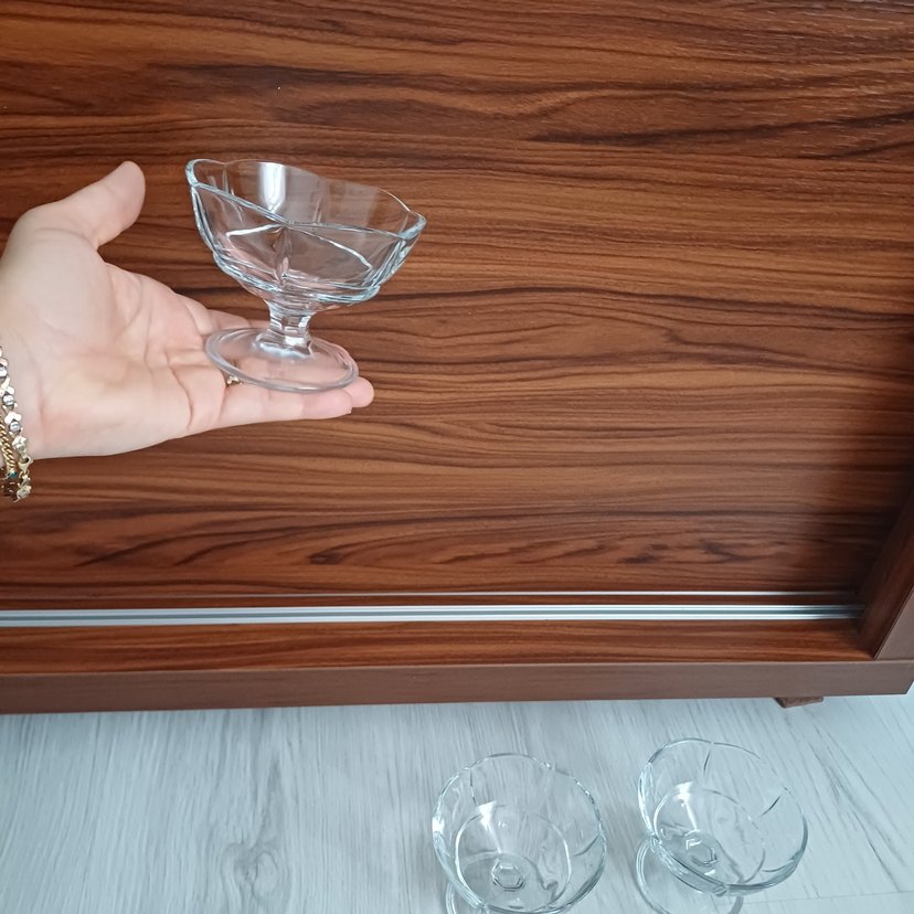 Şeffaf Ayaklı Cam Kase Seti - Görsel 4