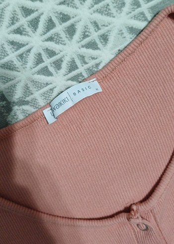 Düğmeli  Kadın Uzun Kollu Tişört - Görsel 2