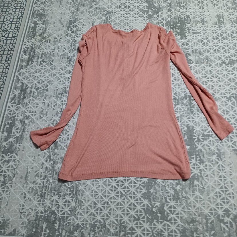 Düğmeli  Kadın Uzun Kollu Tişört - Görsel 4