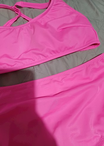 38 Beden pembe Renk Pembe Strappy Bikini Takım