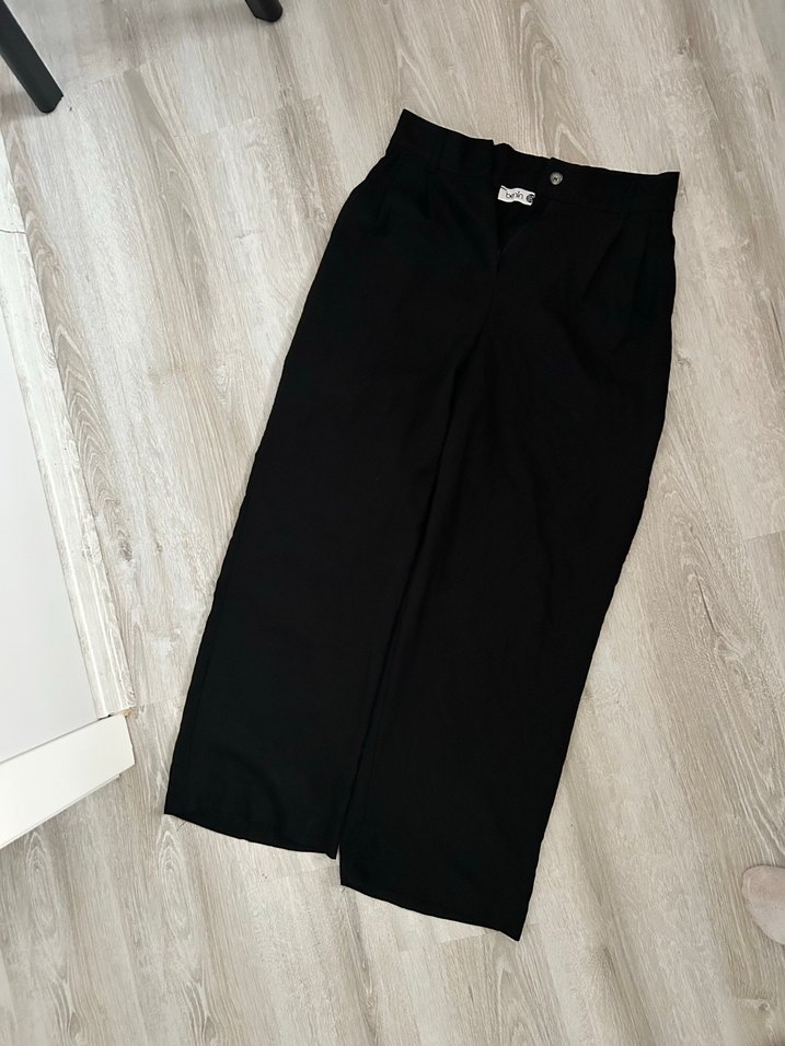 Kadın Siyah Uzun Kumaş Pantolon - Görsel 2