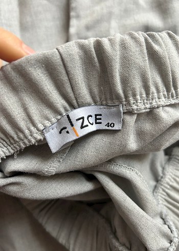 Gri Puantiyeli Uzun Kollu Midi Keten Tunik - Görsel 4