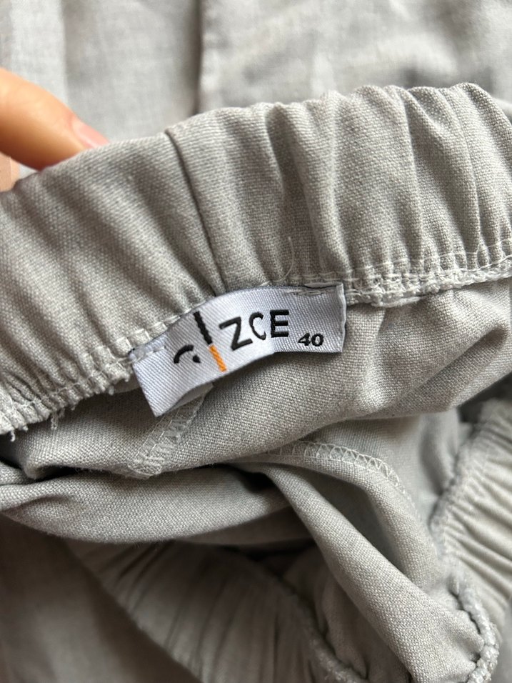 Gri Puantiyeli Uzun Kollu Midi Keten Tunik - Görsel 4