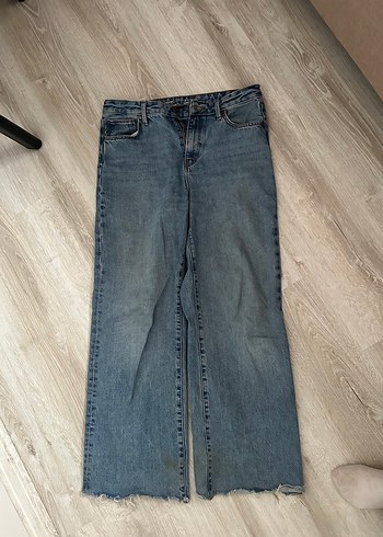 Gri Renk Rahat Kesim Kadın Midi Kot Pantolon - Görsel 3