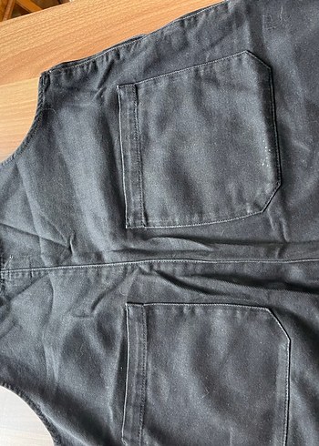 Siyah Bol Kesim Kadın Denim Tulum - Görsel 3