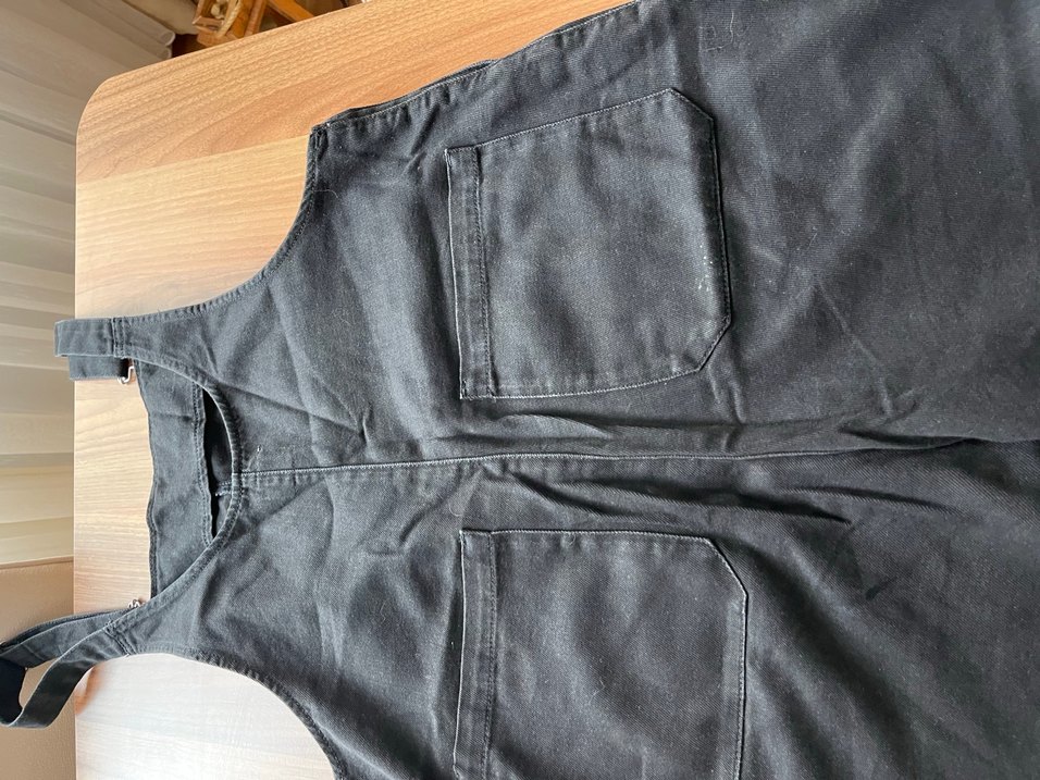 Siyah Bol Kesim Kadın Denim Tulum - Görsel 3