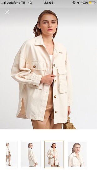 DİLVİN Oversize Büyük Cepli Gömlek Ceket