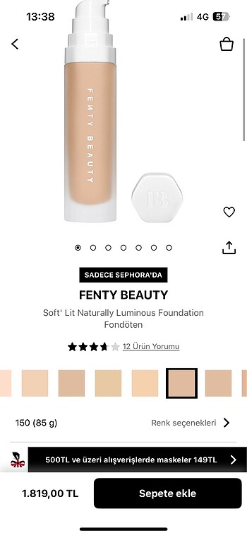Fenty beauty fondoten