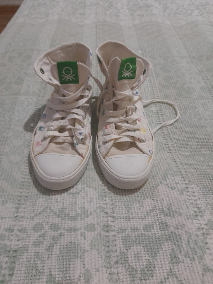 Beyaz Bağcıklı ve Cırt Cırtlı Street Style Spor Ayakkabı - Görsel 2