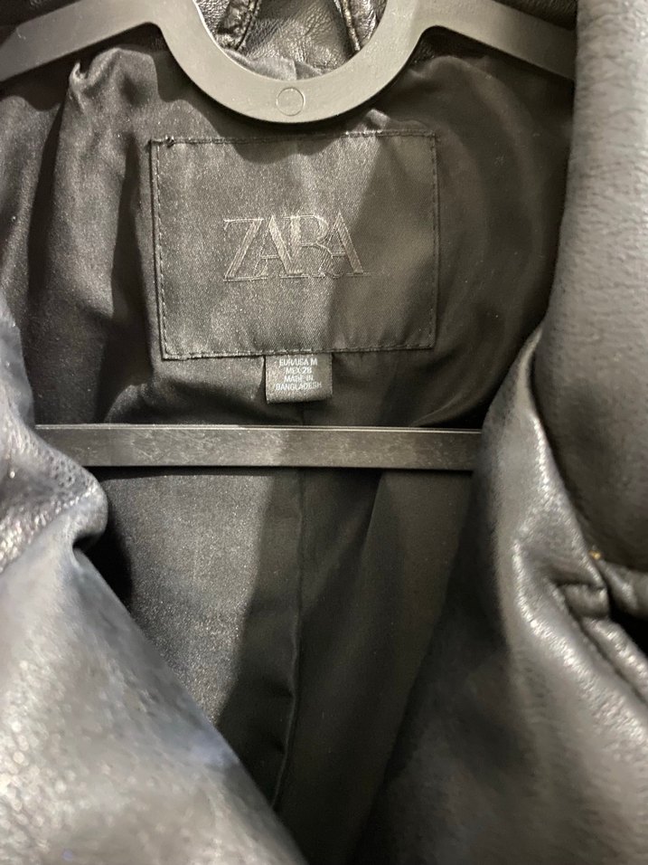 Kadın zara Siyah Deri Biker Ceket - Görsel 3