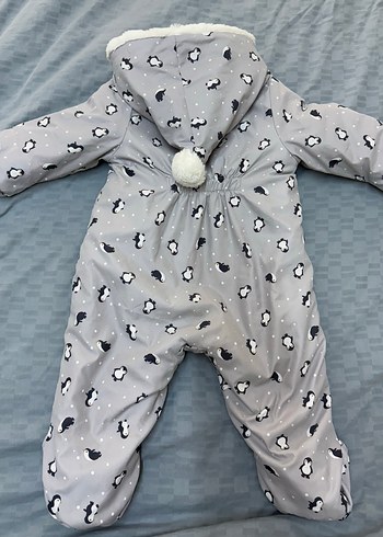 Gri Bebek Tulum, Kürklü Kapüşonlu - Görsel 3