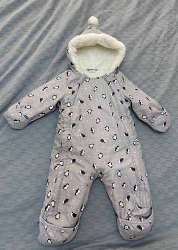 Gri Bebek Tulum, Kürklü Kapüşonlu - Görsel 8