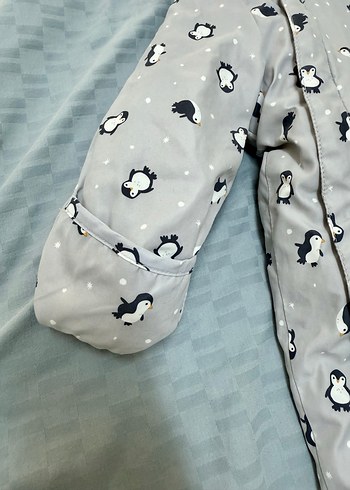 Gri Bebek Tulum, Kürklü Kapüşonlu - Görsel 5