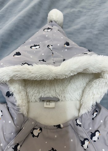 Gri Bebek Tulum, Kürklü Kapüşonlu - Görsel 6