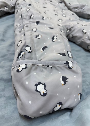 Gri Bebek Tulum, Kürklü Kapüşonlu - Görsel 4