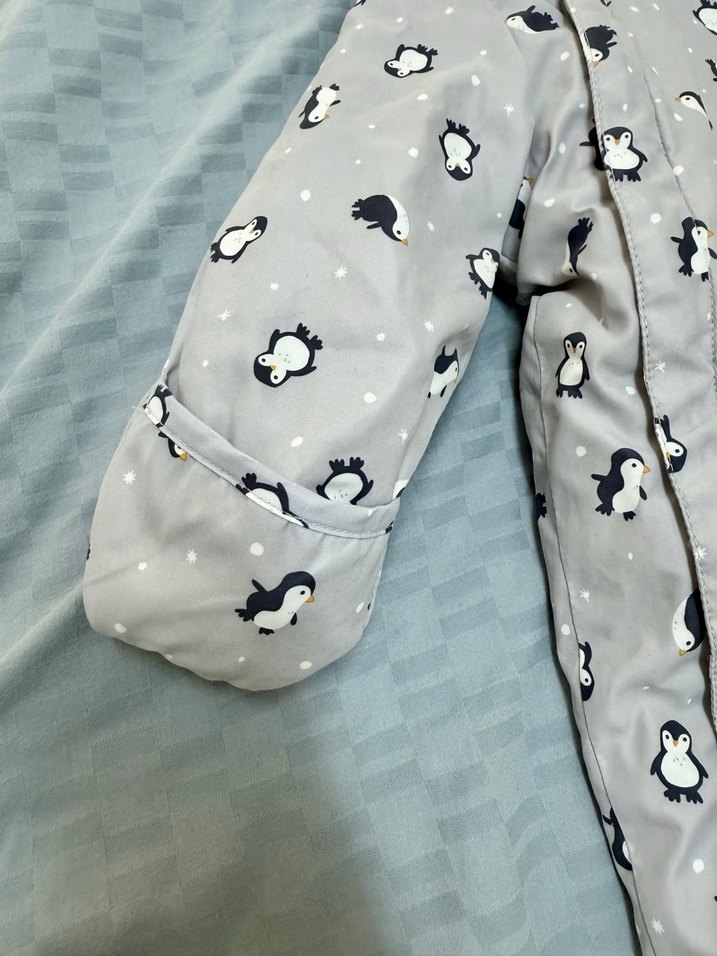 Gri Bebek Tulum, Kürklü Kapüşonlu - Görsel 5