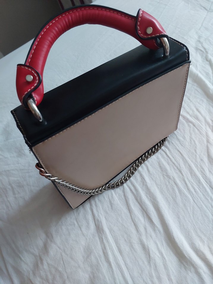 Zincir Detaylı Çok Renkli Deri Kadın Çanta - Görsel 2