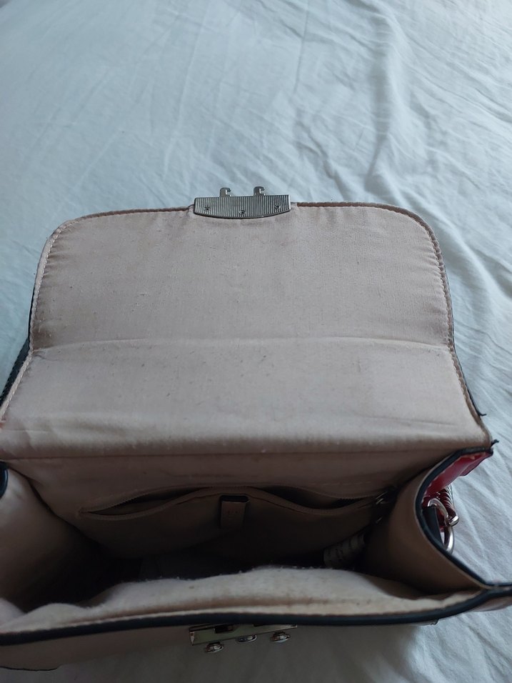 Zincir Detaylı Çok Renkli Deri Kadın Çanta - Görsel 3