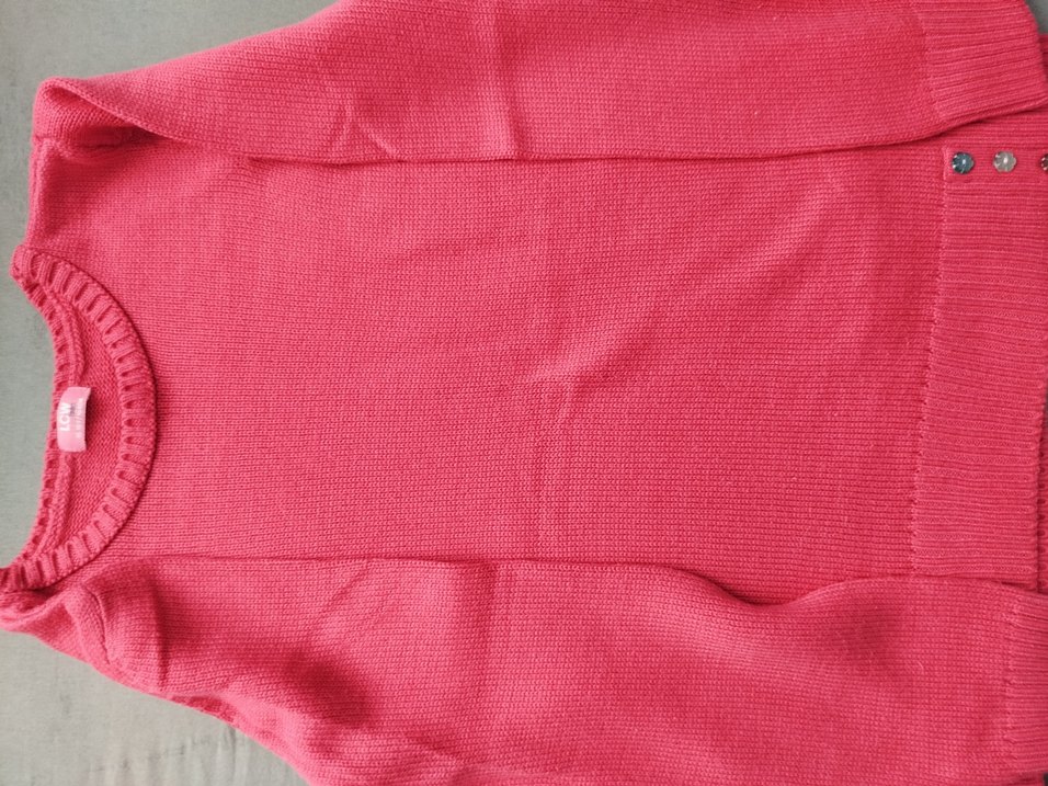 Kız Çocuk Pembe Triko Kazak - Görsel 2