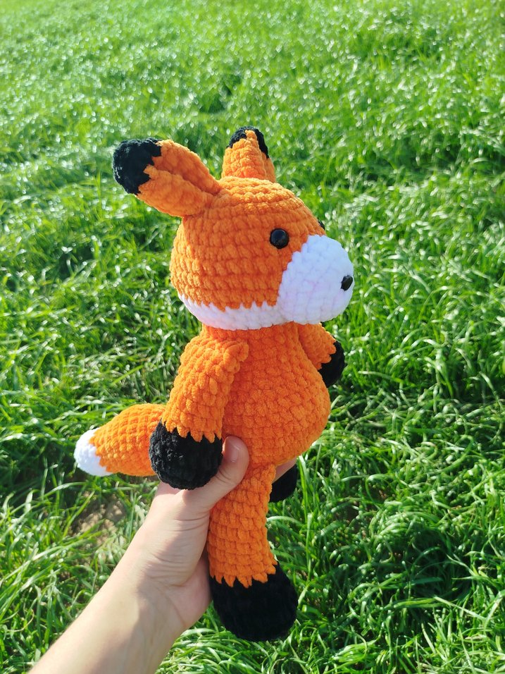 Renkli Turuncu Peluş Tilki Oyuncak - Görsel 2