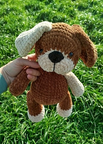 Renkli Kahverengi Peluş Köpek Oyuncak - Görsel 2