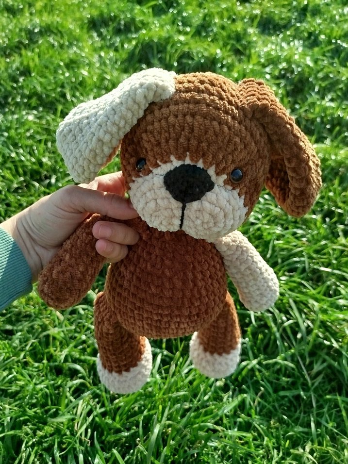 Renkli Kahverengi Peluş Köpek Oyuncak - Görsel 2