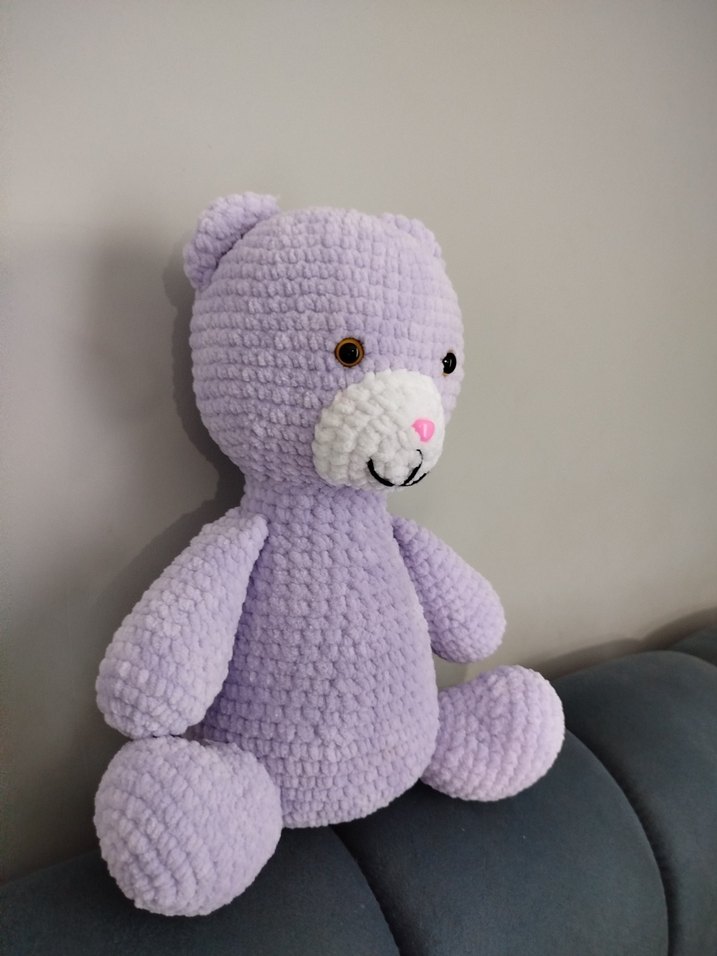 Pastel Mor Peluş Ayıcık Oyuncak - Görsel 2