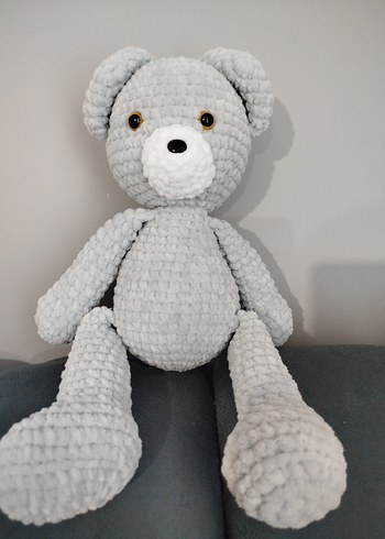 Gri Peluş Ayıcık Oyuncak - Görsel 3