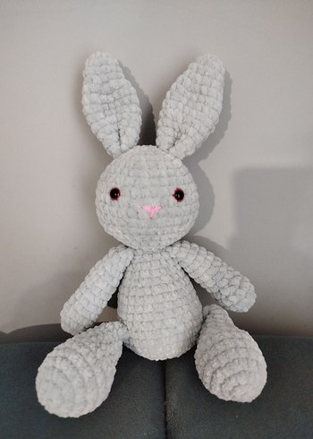 Gri Peluş Tavşan Oyuncak - Görsel 2