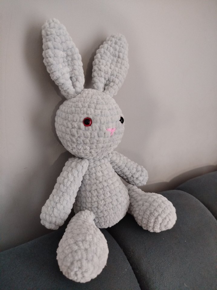 Gri Peluş Tavşan Oyuncak - Görsel 3