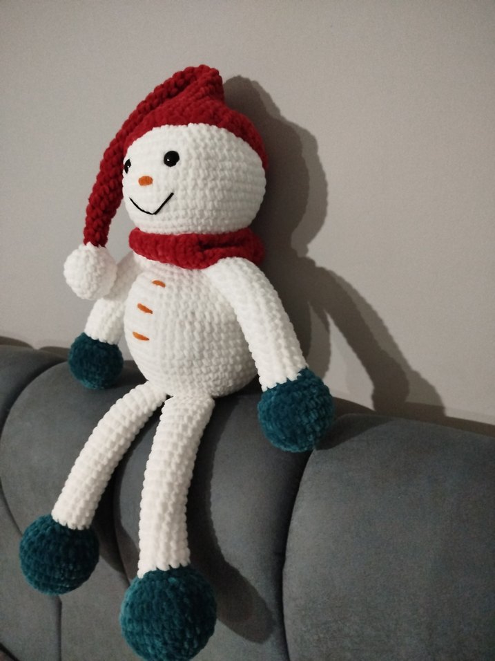 Beyaz Renkli Peluş Kardan Adam Oyuncak - Görsel 3