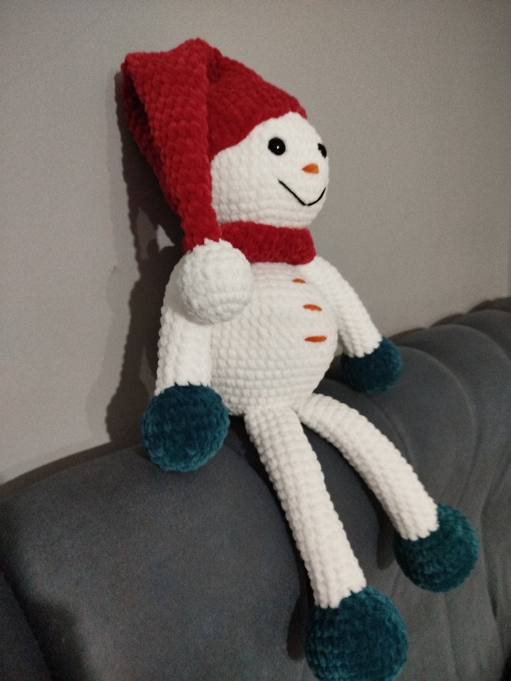 Beyaz Renkli Peluş Kardan Adam Oyuncak - Görsel 2