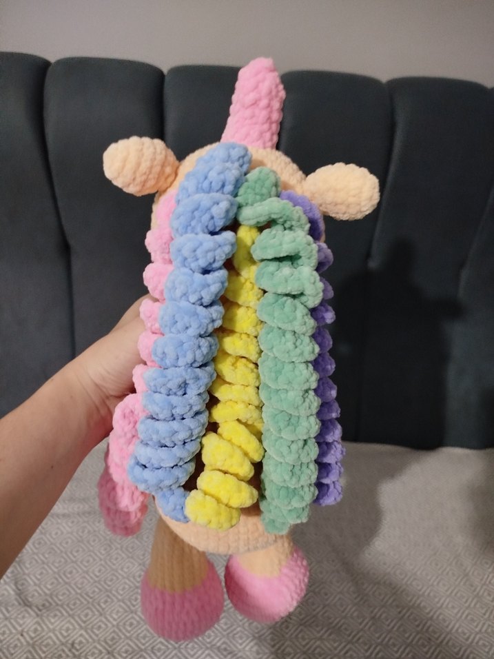 Pastel Renkli Peluş Oyuncak At Unicorn - Görsel 4