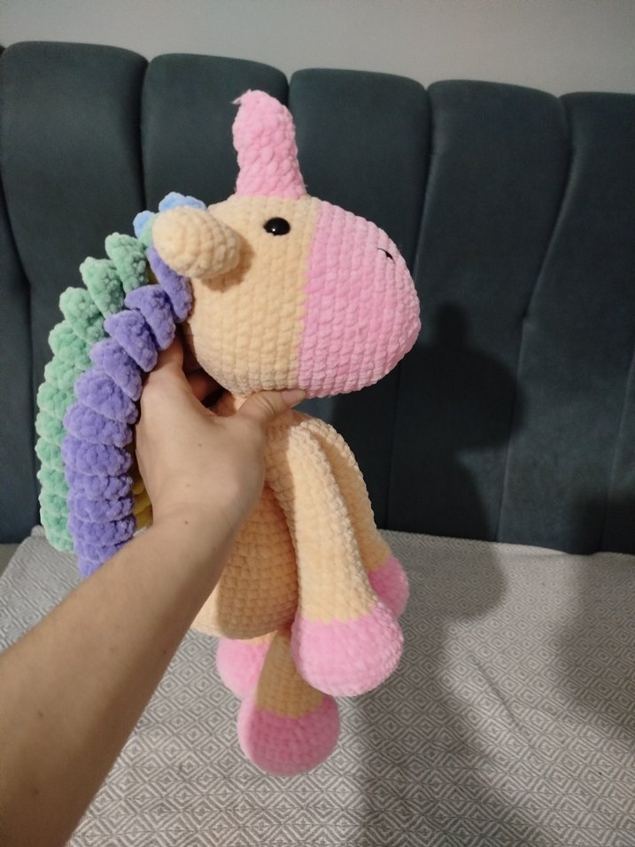 Pastel Renkli Peluş Oyuncak At Unicorn - Görsel 3