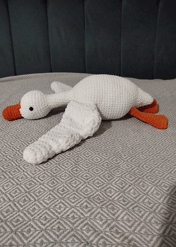 Beyaz ve Turuncu Peluş Ördek Oyuncak - Görsel 3