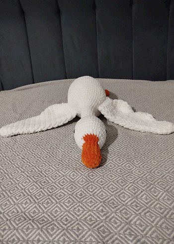 Beyaz ve Turuncu Peluş Ördek Oyuncak - Görsel 2