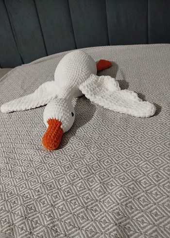 Beyaz ve Turuncu Peluş Ördek Oyuncak - Görsel 4