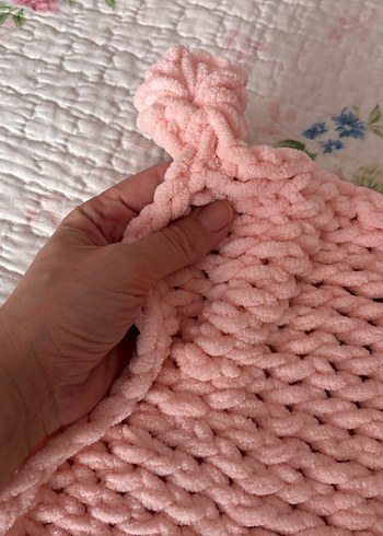 Pembe Örgü Bebek Battaniyesi ve Tulumu - Görsel 6