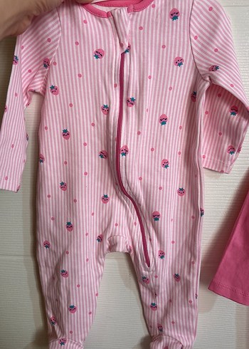 Kız Bebek Fermuarlı Pembe Tulum 0-3 Ay 62 cm - Görsel 2