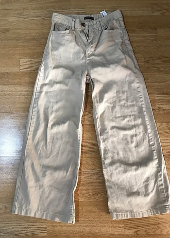 Bej Rahat Kesim Kadın Denim Pantolon