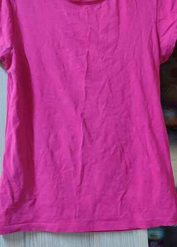 Kız Çocuk Pembe Kısa Kollu Keten Tişört - Görsel 2